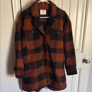 Black and Brown Teddy Jacket size M